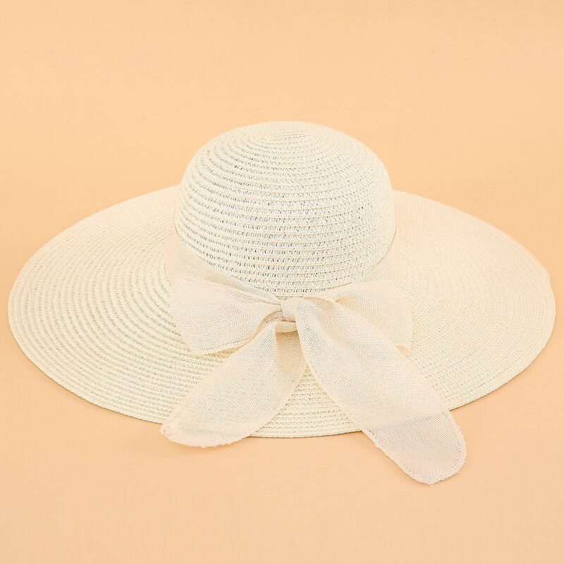

Bow Knot Decor Straw Hat, White
