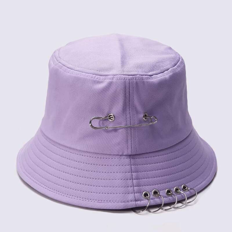 

Guys Ring & Safety Pin Bucket Hat, Purple