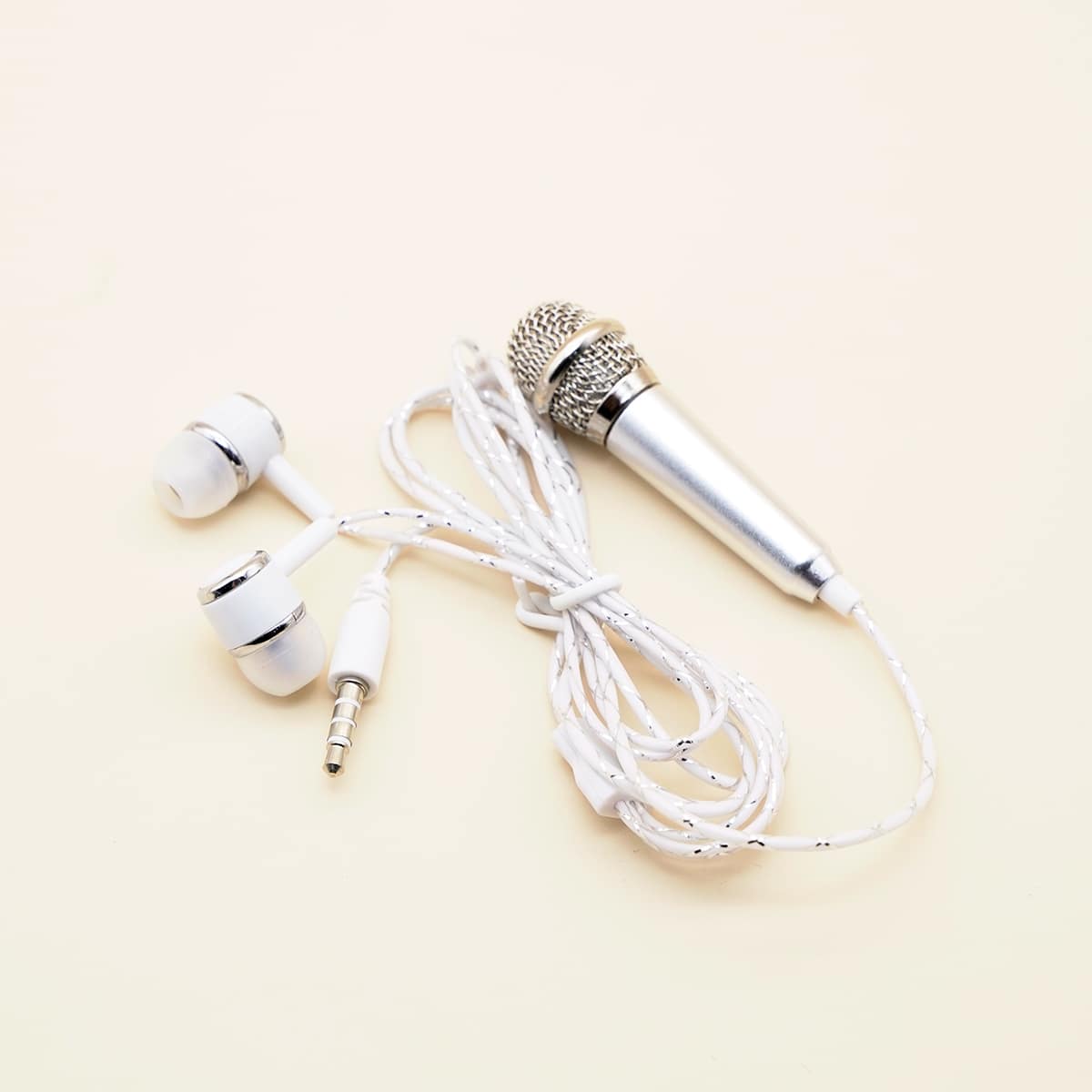

1pc Earphone & Mini Microphone, Silver