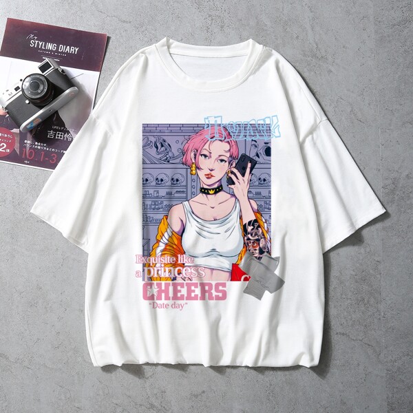

Men Figure & Letter Graphic Tee, White