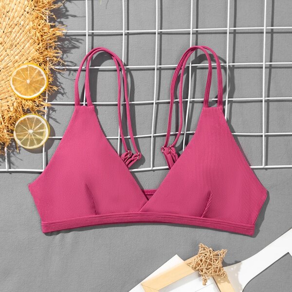

Rib Bikini Top, Hot pink