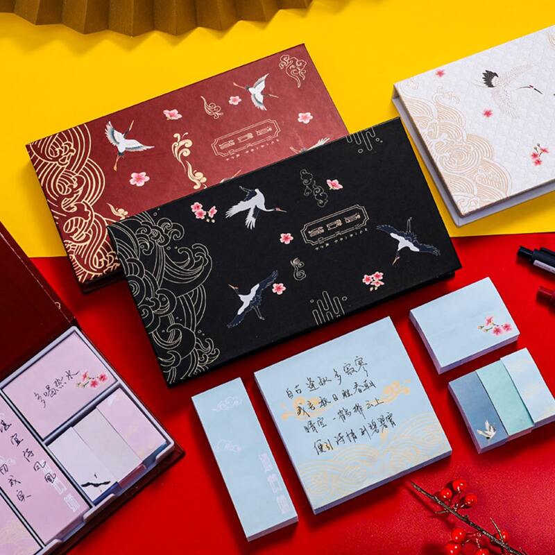 

1set Random Crane Pattern Sticky Note, Multicolor