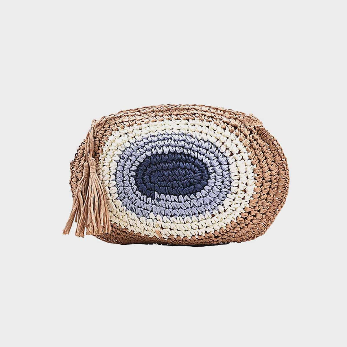 

Colorblock Straw Crossbody Bag, Multicolor