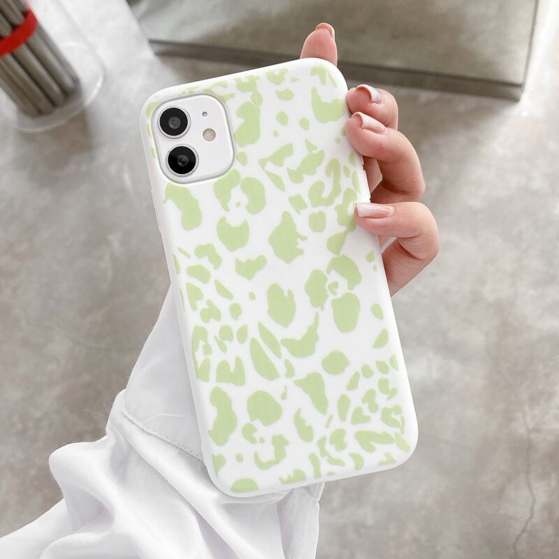 

Leopard Pattern Phone Case, Mint green