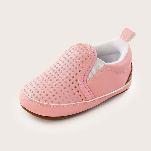 

Baby Girl Hollow Out Slip On Flats, Baby pink