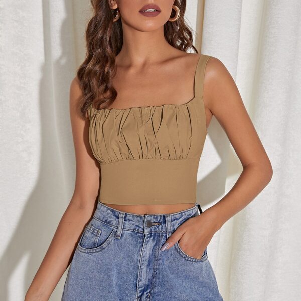 

Ruched Bust Cami Top, Khaki