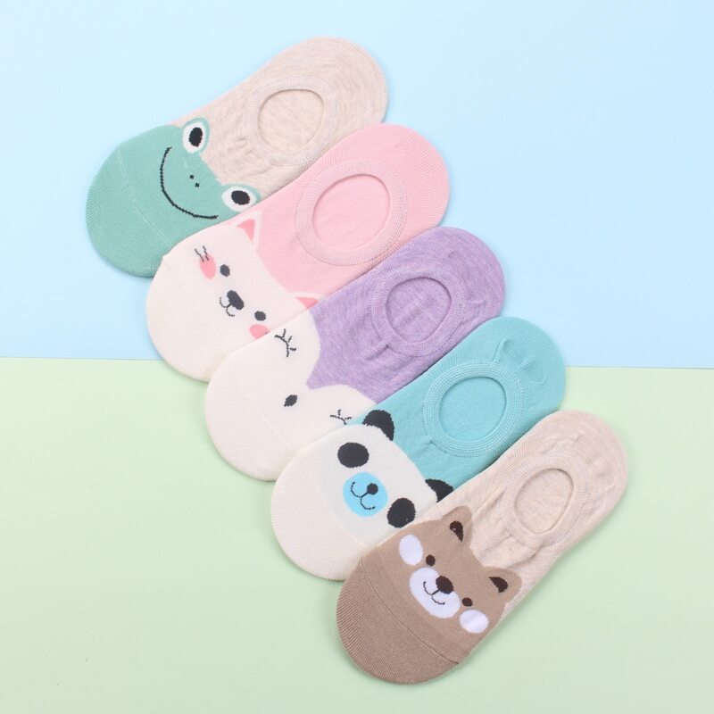 

5pairs Cartoon Invisible Socks, Multicolor