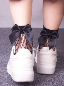 fishnet socks with bows
