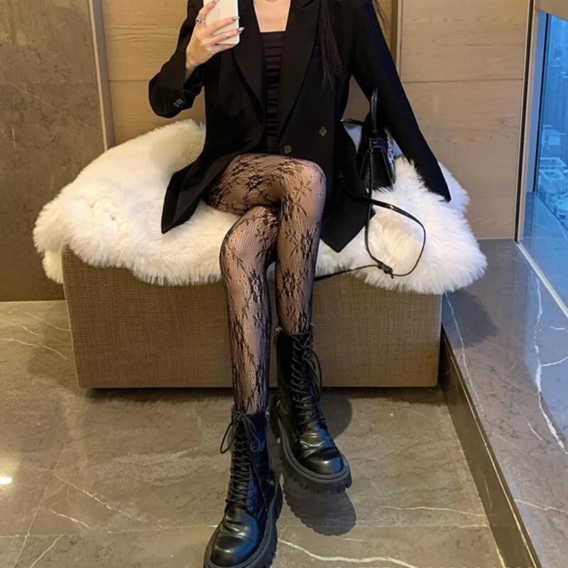 

Solid Mesh Tights, Black