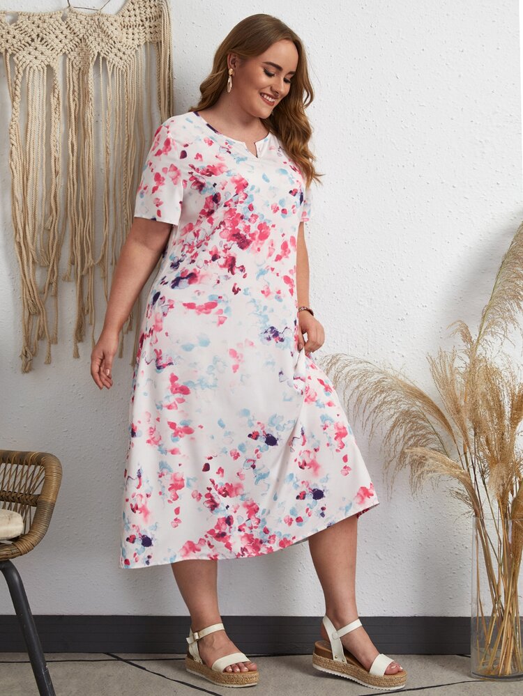 Vestidos Tallas Grandes Gráfico Casual - Multicolor - Añade 1