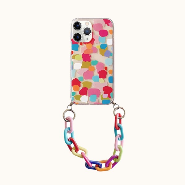 

Graffiti Phone Case With Chain, Multicolor