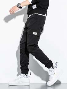 Manfinity 2 paquetes de pantalones cargo con parches para hombres - Multicolor - Ver 4