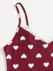 Bộ mặc nhà Nơ Bướm Tim Dễ thương - Màu Đỏ Sâu - Xem 4