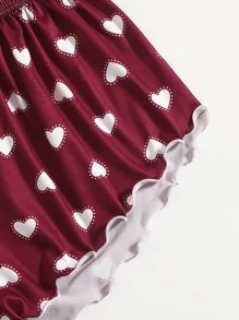 Bộ mặc nhà Nơ Bướm Tim Dễ thương - Màu Đỏ Sâu - Xem 5