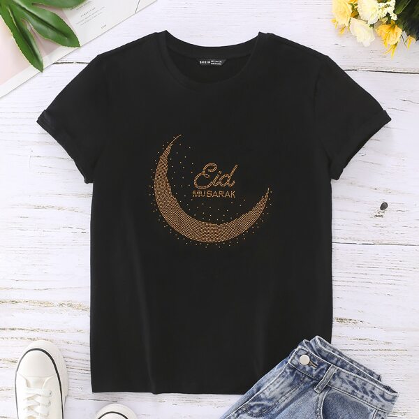 

Letter Short Sleeve Tee, Black