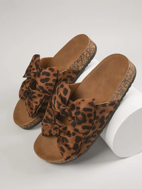 leopard cork sandals