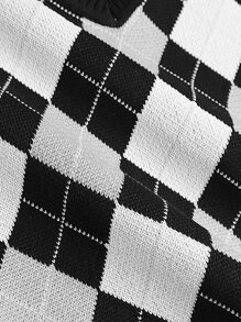 Chaleco jersey con patrón de rombo - Multicolor - Ver 5