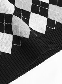 Chaleco jersey con patrón de rombo - Multicolor - Ver 6