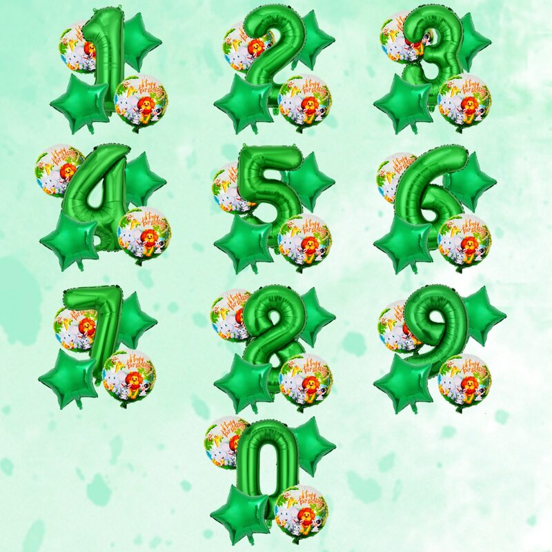 

7pcs Number Cartoon Balloon Set, Multicolor