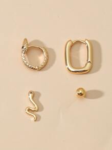 4 piezas pendientes con diseño de serpiente - Amarillo Oro - Ver 2