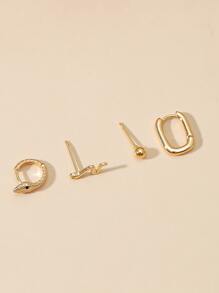 4 piezas pendientes con diseño de serpiente - Amarillo Oro - Ver 3
