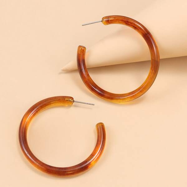 

Cuff Hoop Earrings, Brown