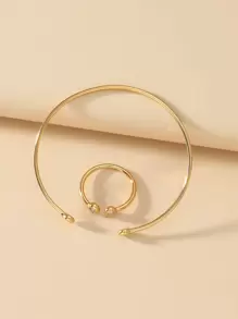 Rhinestone Trang trí Cuff Vòng tay & Vòng Cuff - Vàng - Xem 3