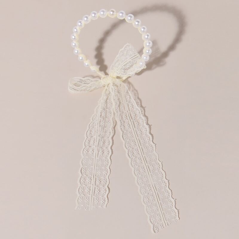 

Faux Pearl Decor Headband, Beige