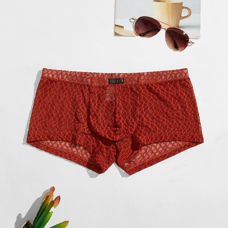 

Guys Lace Solid Boxer Brief, Burnt orange