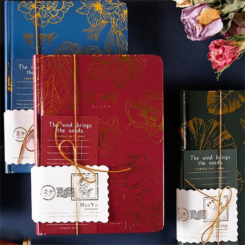 

1pc Hot Stamping Cover Random Notebook, Multicolor