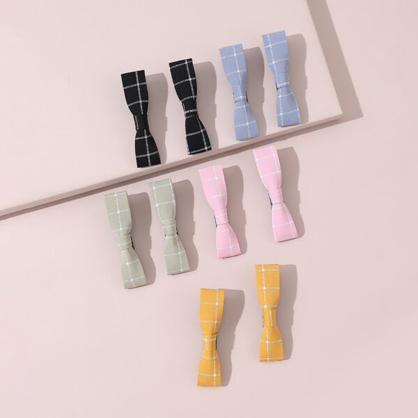

10pcs Girls Bow Hair Clip, Multicolor