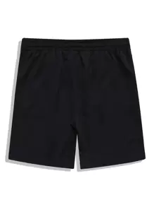 ROMWE MEN Guys Rose Graphic Drawstring Shorts - Black - View 2