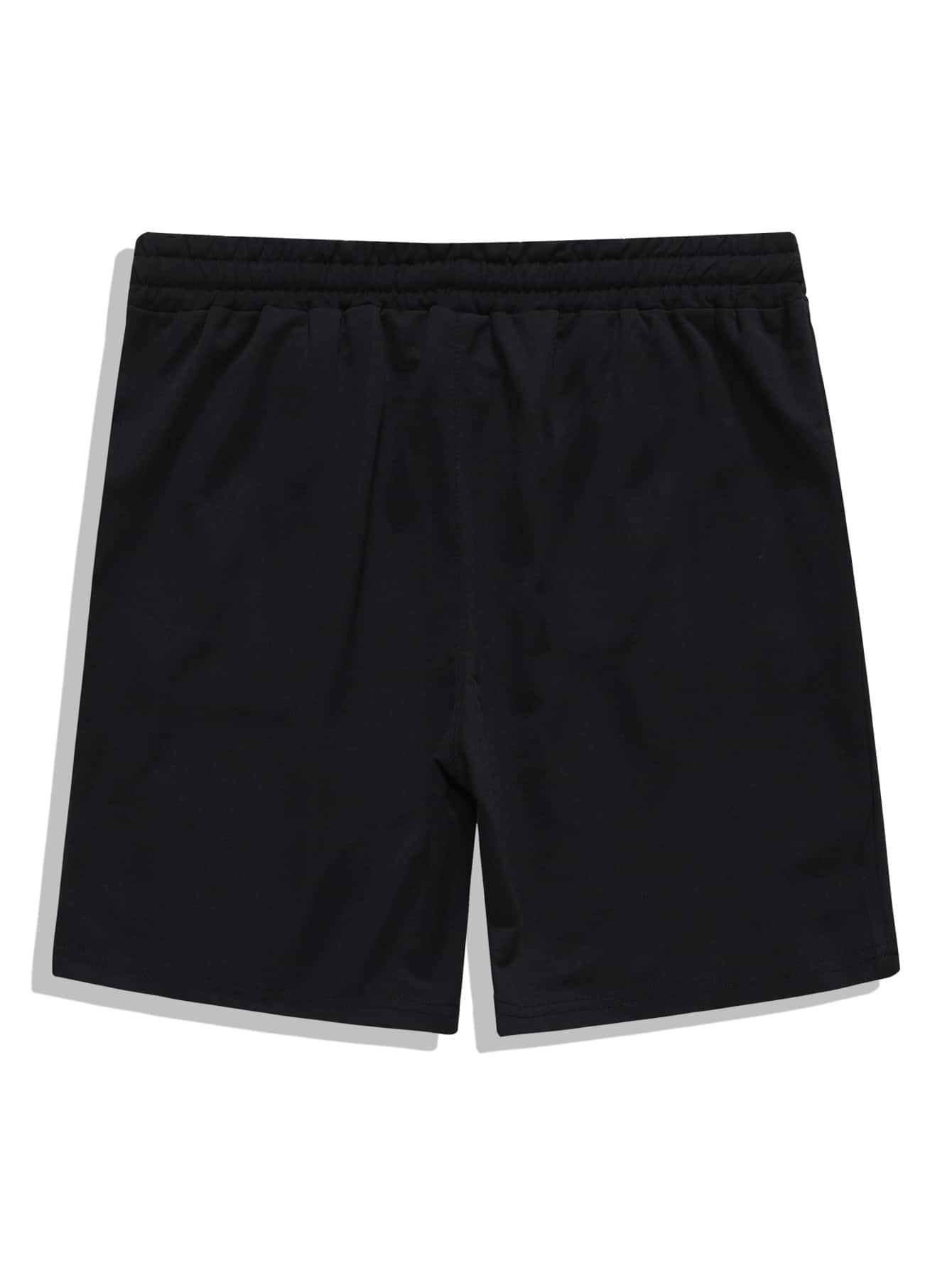 ROMWE MEN Pantalones Cortos De Cordón Con Gráfico De Rosa Para Hombres - Negro - Añade 2