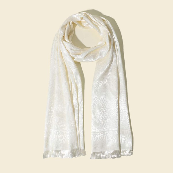 

Raw Hem Scarf, White