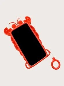 Carcasa de silicona con forma de marisco langosta para teléfono móvil - Rojo - Ver 2