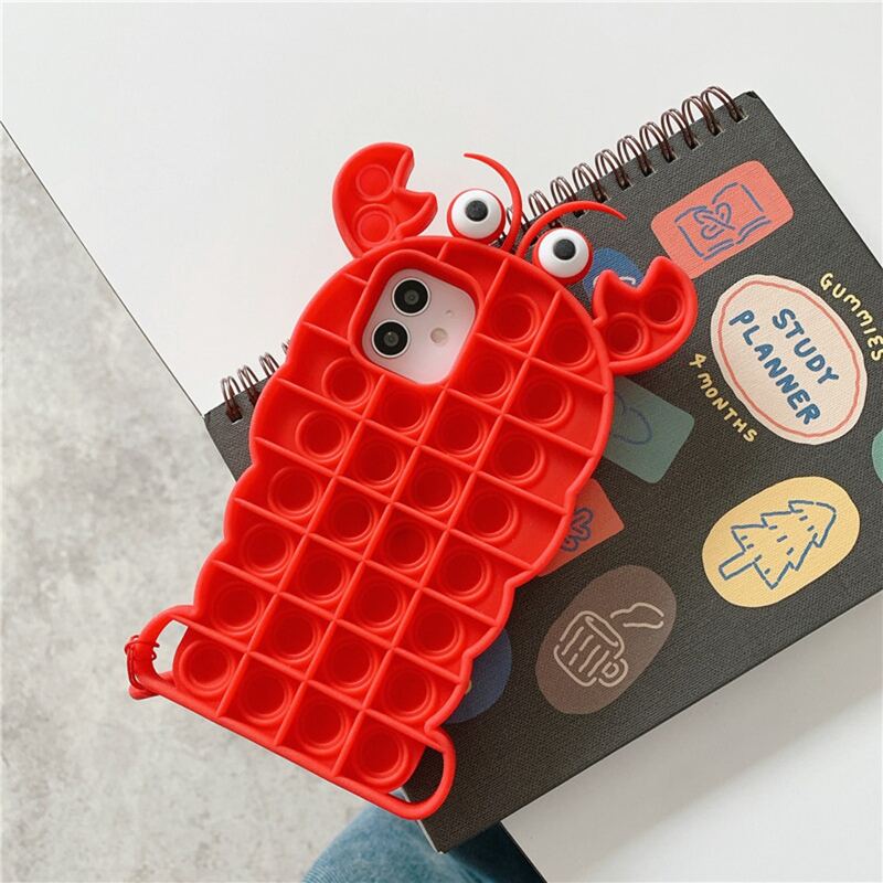 

Lobster Shaped Silicone Phone Case, Red