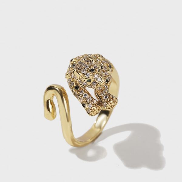 

Zircon Decor Cuff Ring, Multicolor
