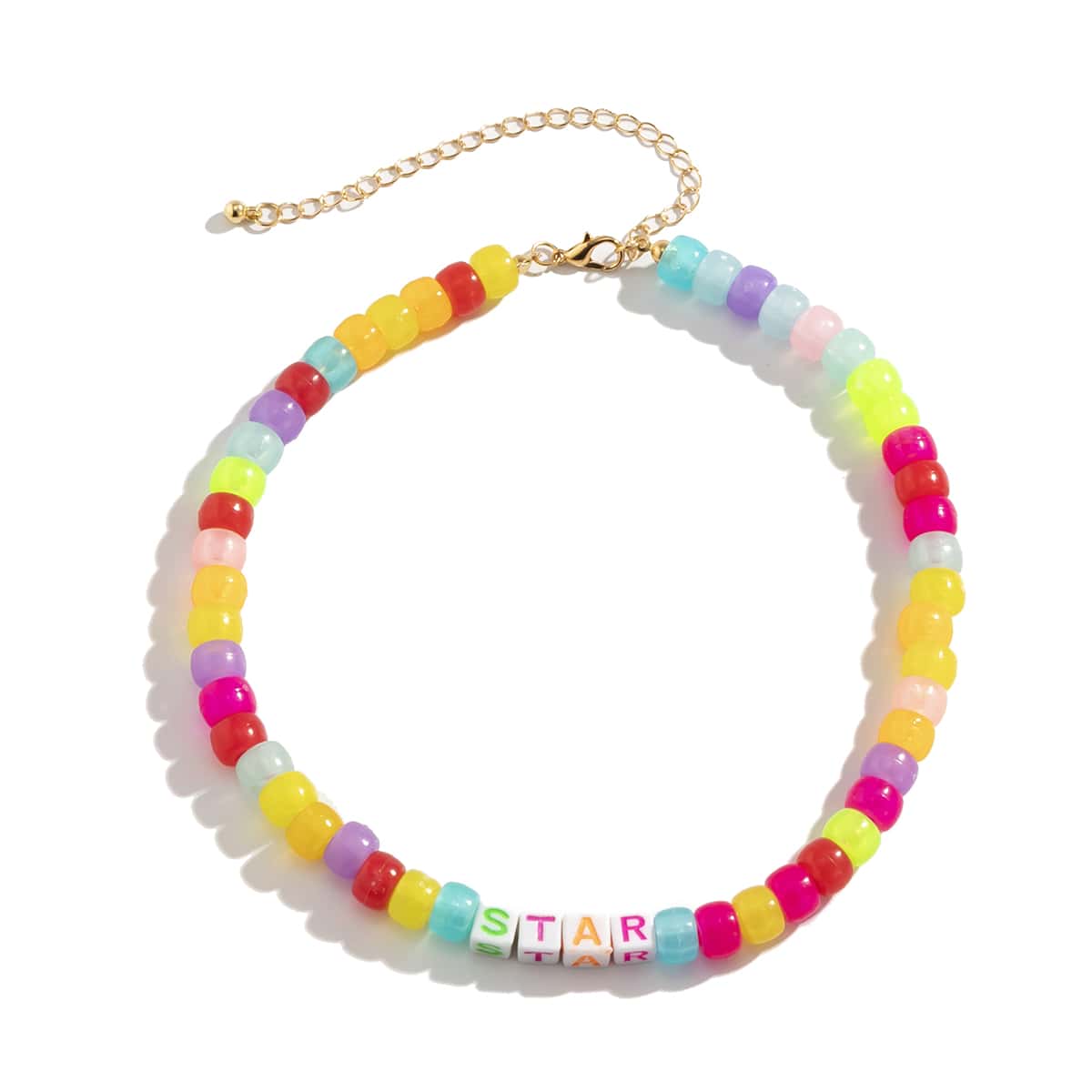 

1pc Beaded Necklace, Multicolor