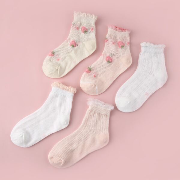 

5pairs Baby Fruit Print Socks, Multicolor