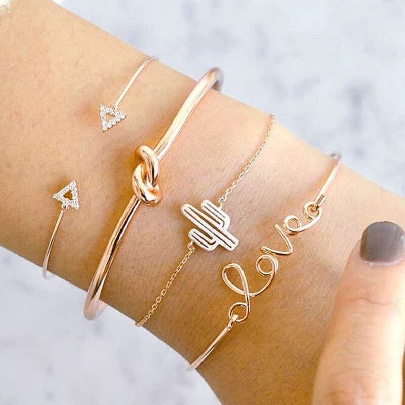 

4pcs Cuff Bangle, Gold