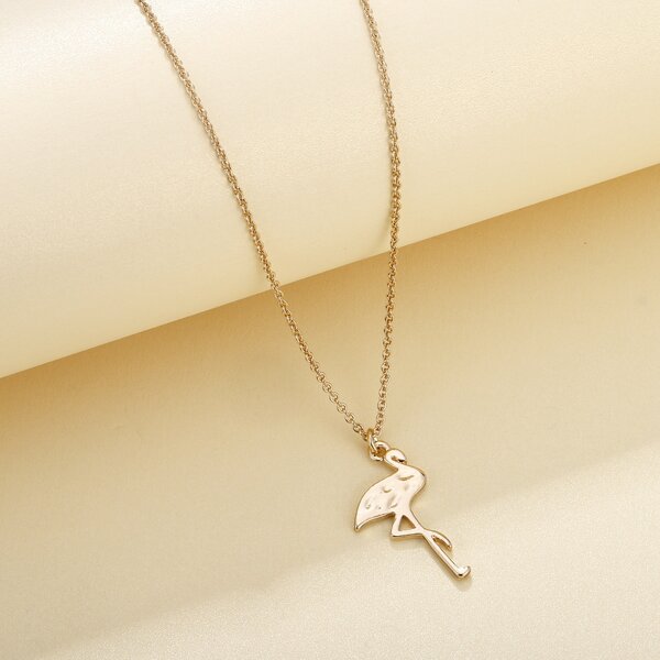 

Flamingo Charm Necklace, Gold
