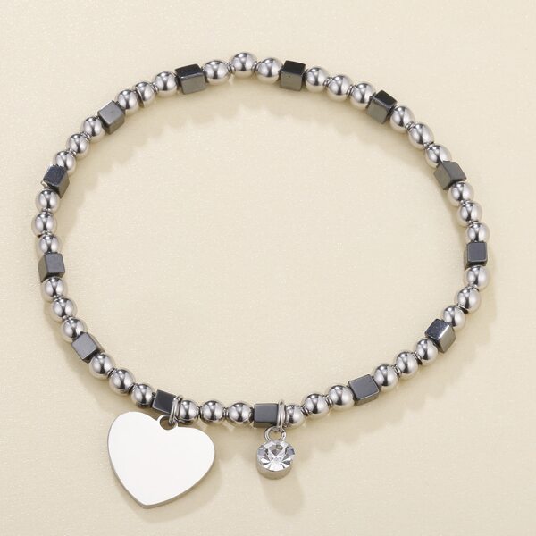 

Starfish Charm Beaded Bracelet, Silver