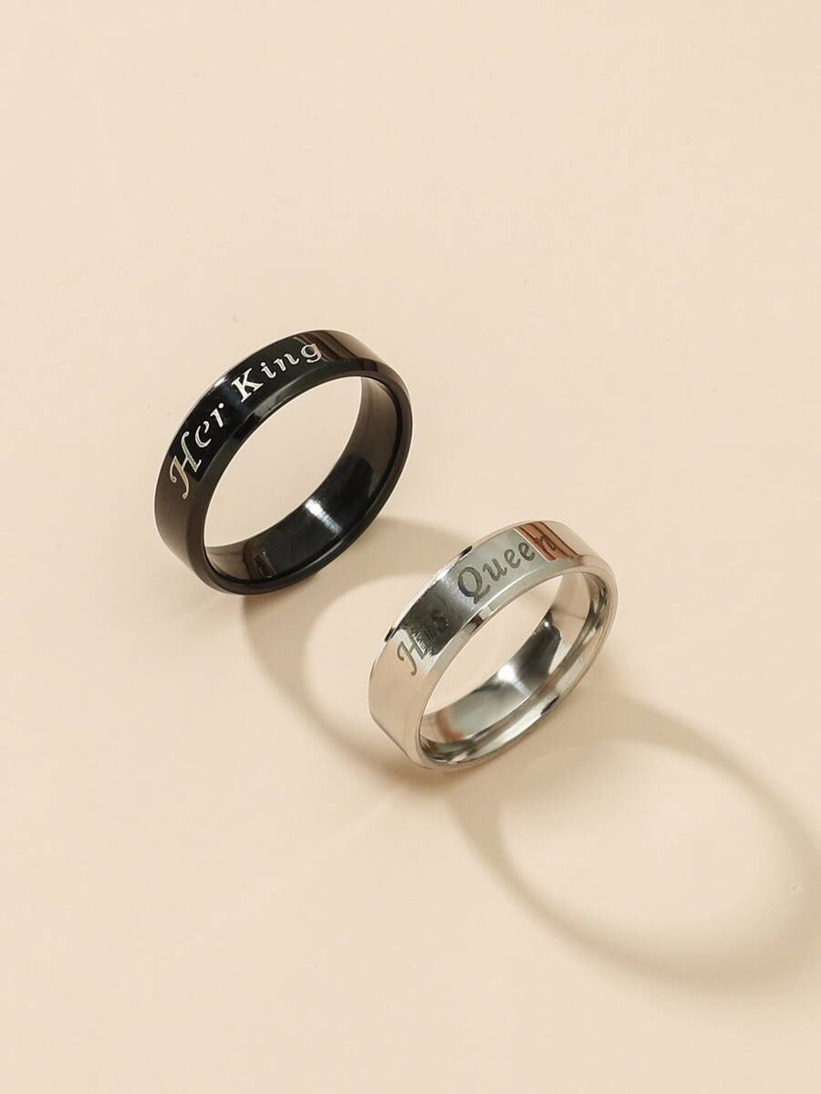 2pcs Letter Graphic Ring | SHEIN South Africa