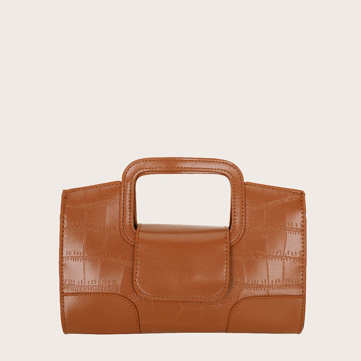 

Croc Embossed Satchel Bag, Ginger