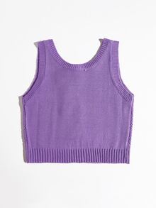 前繫帶毛衣背心