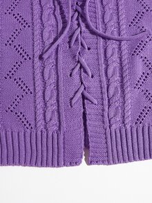 前繫帶毛衣背心