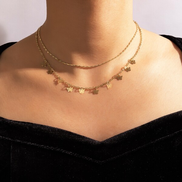 

Butterfly Charm Necklace, Gold