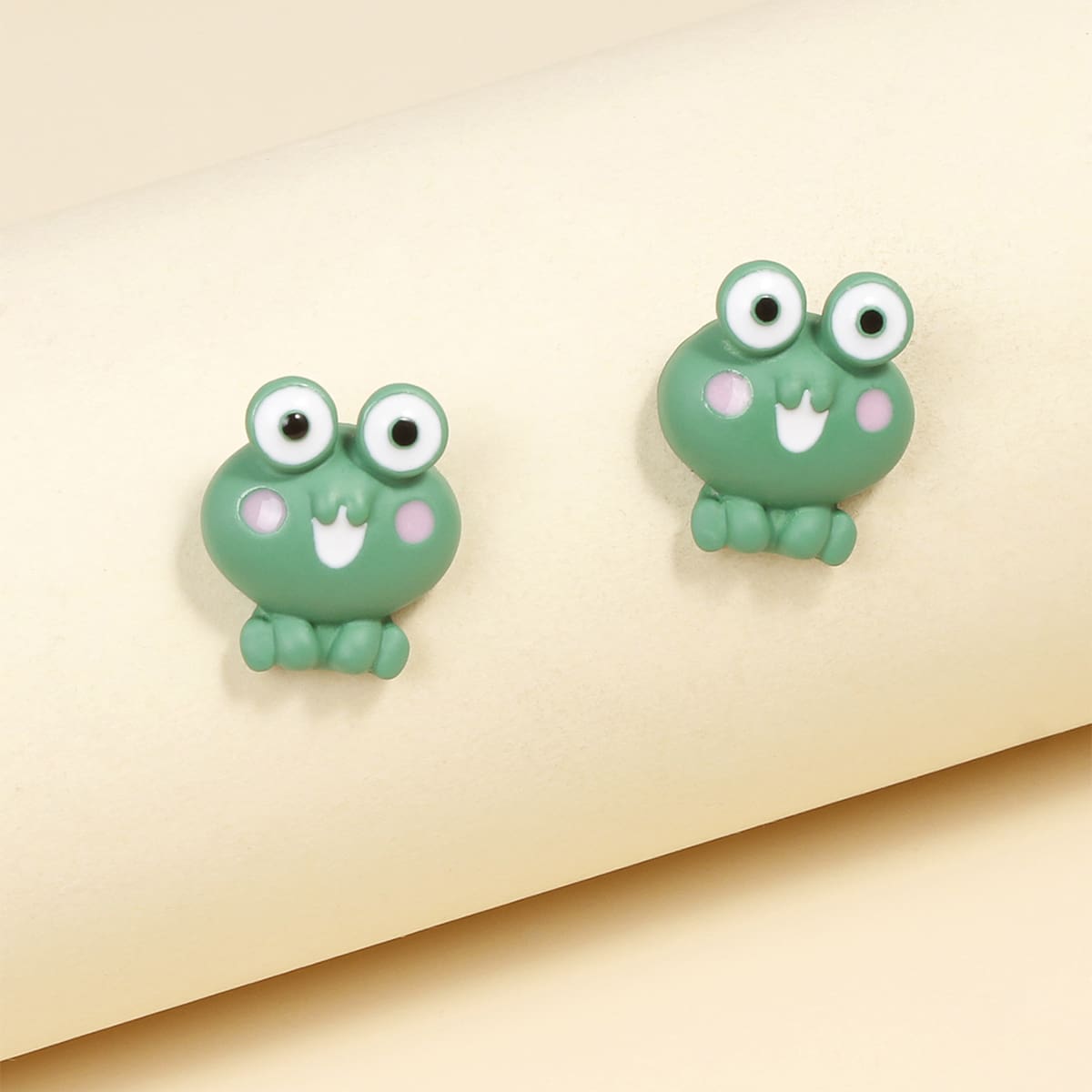 

Cartoon Frog Stud Earrings, Green