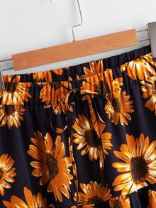 Falda amplia con estampado de girasol - Multicolor - Ver 4