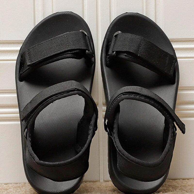 

Velcro Strap Sport Sandals, Black